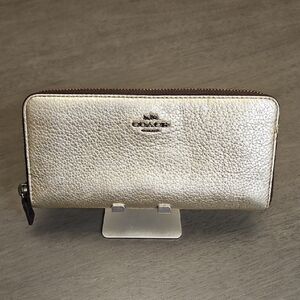 Coach Accordion Zip Wallet, Light Bronze Color